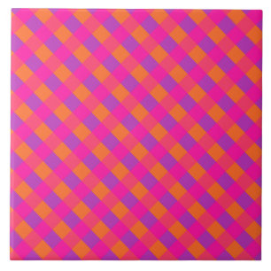 Islamic Collection, Pink Orange Purple Check Tile
