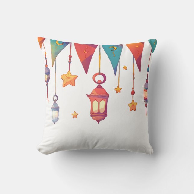  Islamic Colorful Design for Ramadan Throw Pillow (Front)