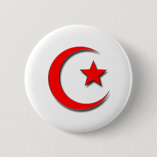 Islamic Crescent 6 Cm Round Badge