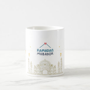 Islamic Crescent Ramadan Kareem Typographic Art Coffee Mug