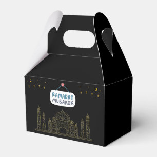 Islamic Crescent Ramadan Kareem Typographic Art Favour Box