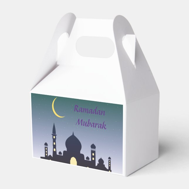 Islamic Crescent Ramadan Kareem Typographic Art Favour Box (Front Side)