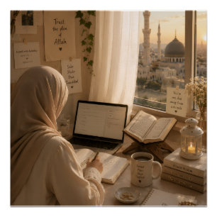 Islamic Deen & Dunya Spiral poster