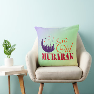 Islamic Eid Greetings - Modern Chic Eid Mubarak Cushion