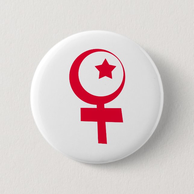Islamic Feminism Symbol 6 Cm Round Badge (Front)