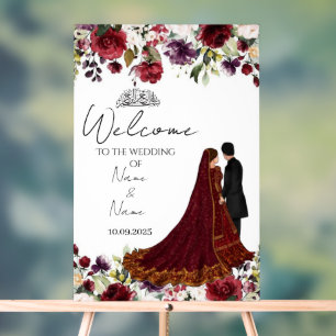 Islamic Floral acrylic wedding sign 