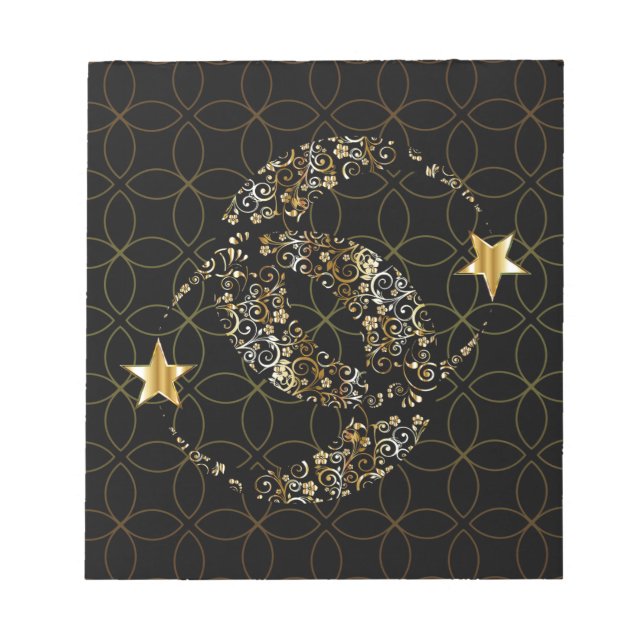 Islamic Floral Moon and Star Notepad (Front)
