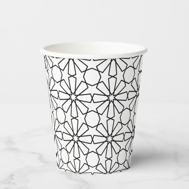 Islamic Geometric Pattern  Arabic Design    Paper Cups (Front)
