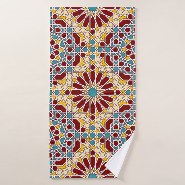 Islamic geometric pattern bath towel (Bath Towel)
