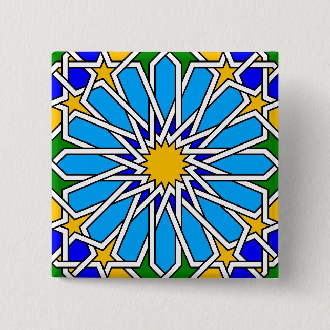 Islamic geometric pattern button (Front)
