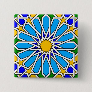 Islamic geometric pattern button