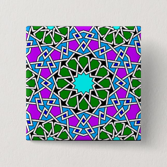 Islamic geometric pattern button (Front)
