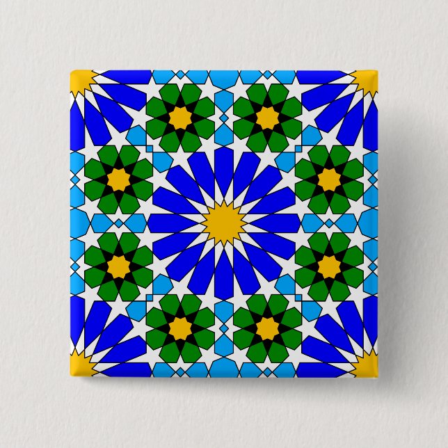 Islamic geometric pattern button (Front)