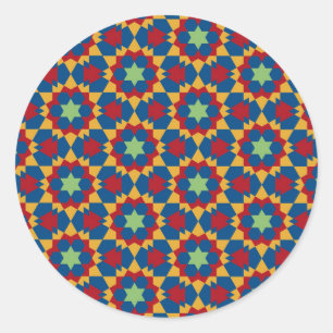 islamic geometric pattern classic round sticker