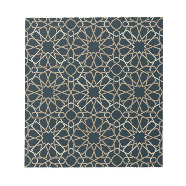 Islamic Geometric Pattern Design Abstract   Notepad (Front)