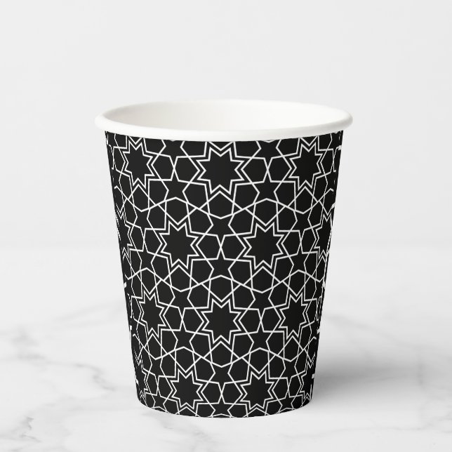 Islamic Geometric Pattern Design Arabic   Paper Cups (Front)