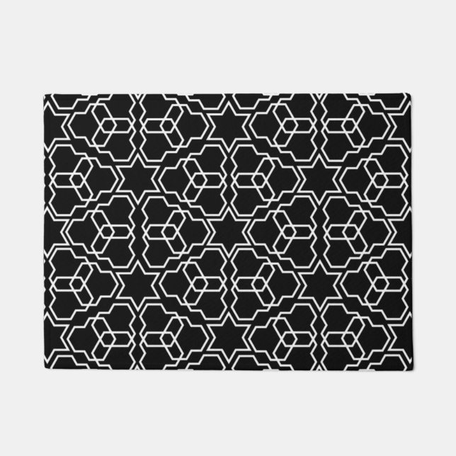 Islamic Geometric Pattern Design Arabic Vintage  Doormat (Front)