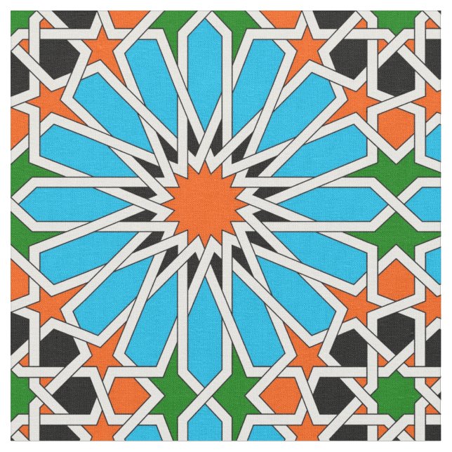 Islamic geometric pattern fabric (Close Up)