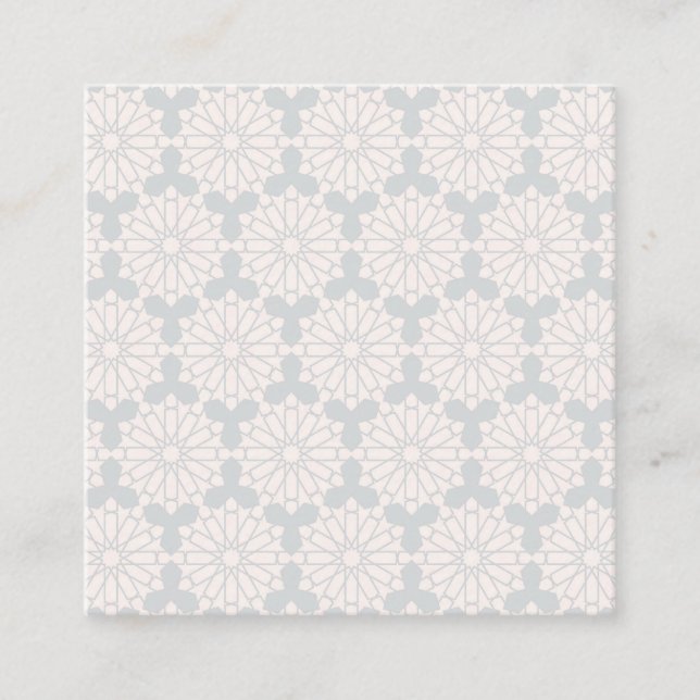 Islamic Geometric Pattern Square Business Card (Front)