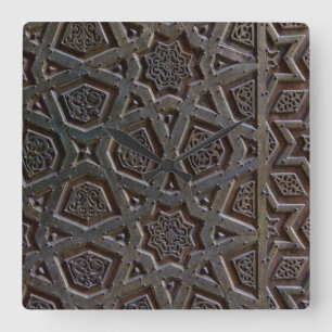Islamic Geometric Pattern Square Wall Clock