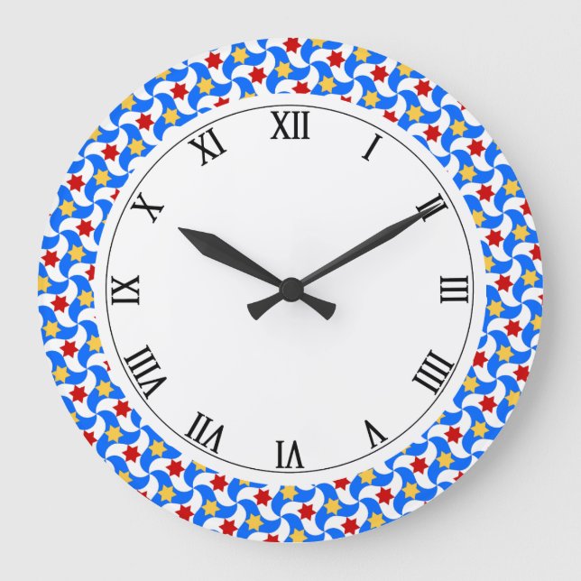 Islamic geometric pattern Wall Clock (Front)