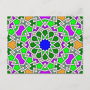 Islamic geometric patterns postcard