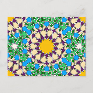 Islamic geometric patterns postcard