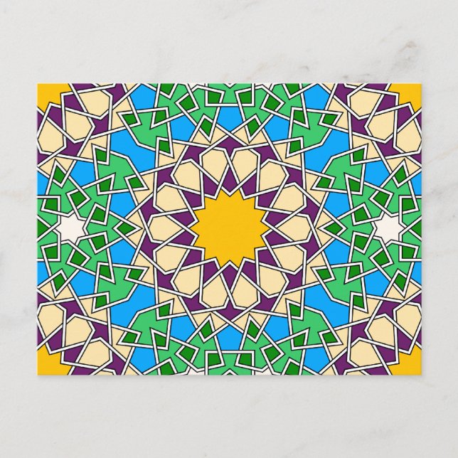 Islamic geometric patterns postcard (Front)