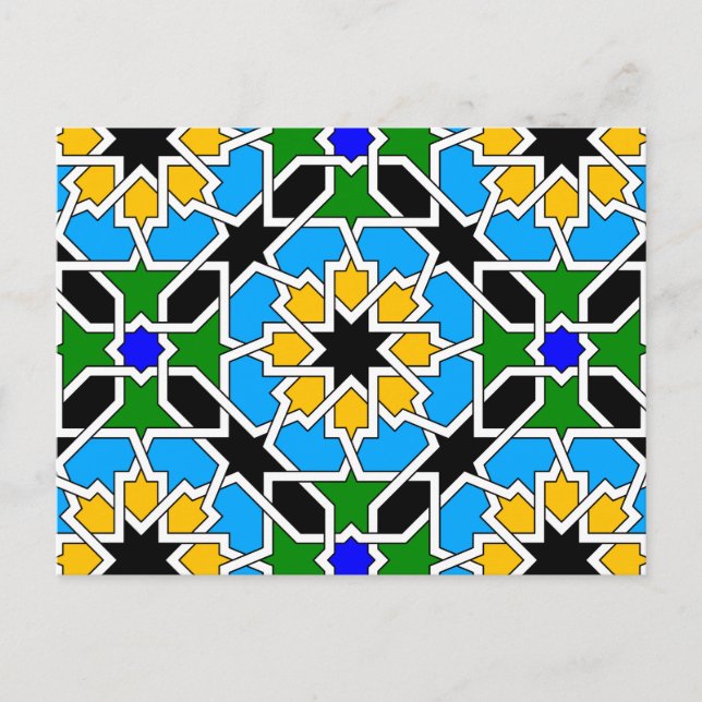 Islamic geometric patterns postcard (Front)