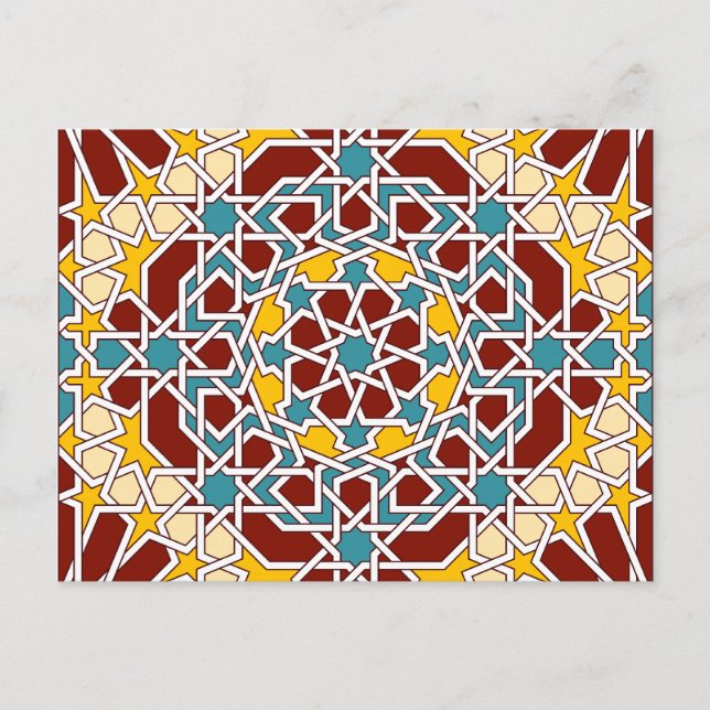 Islamic geometric patterns postcard (Front)