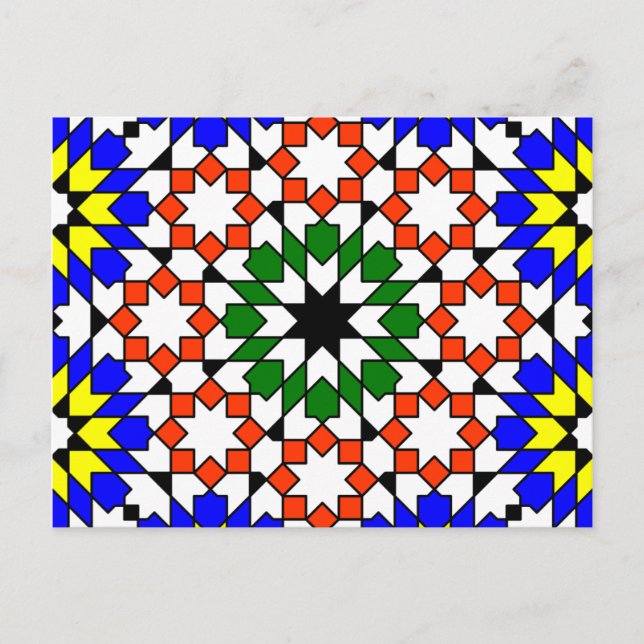 Islamic geometric patterns postcard (Front)