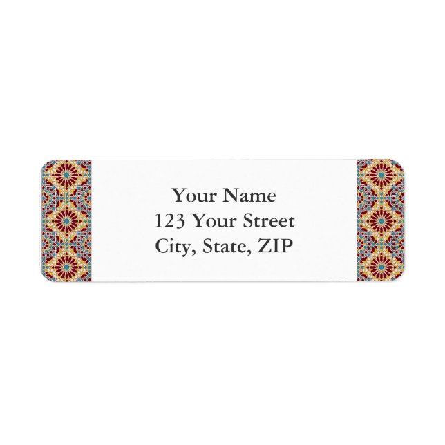 Islamic geometric patterns return address label (Front)