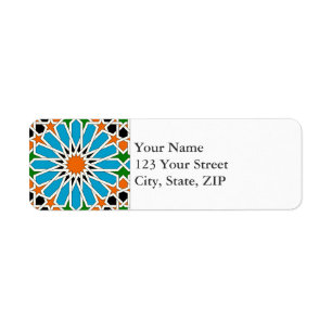 Islamic geometric patterns return address label