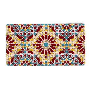Islamic geometric patterns shipping label