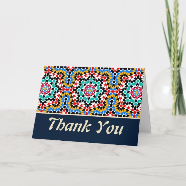 Islamic geometric patterns thank you Card (Front)