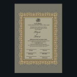 Islamic Gray floral border Nikkah certificate Poster<br><div class="desc">Islamic Gray floral border Nikkah certificate. It can be customized with your name and dates.</div>