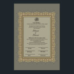 Islamic Gray floral border Nikkah certificate  Poster<br><div class="desc">Islamic Gray floral border Nikkah certificate. It can be customized with your name and dates.</div>