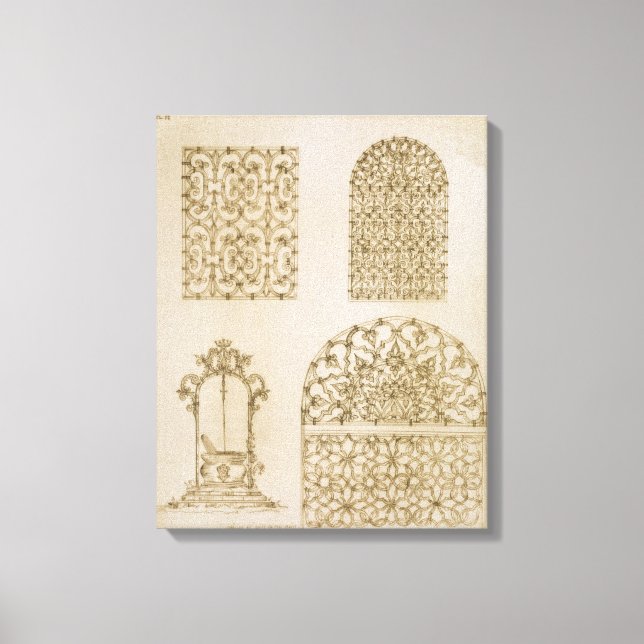 Islamic ironwork grills for windows and wells, fro canvas print (Front)