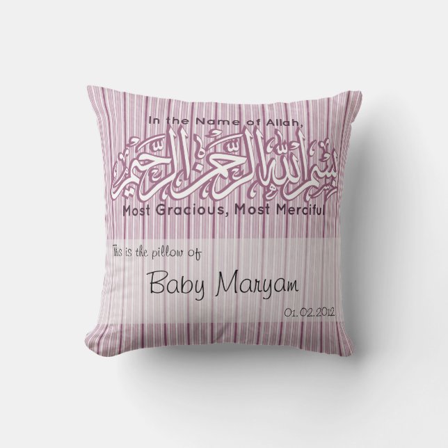 Islamic Islam Aqeeqah baby name Aqiqah muslim Cushion (Front)