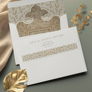Islamic Lace-Effect Wedding Envelope Set