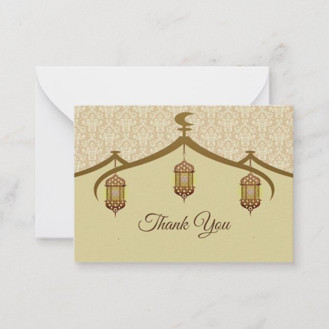 Islamic Lamp Style Thank You Card (Front)