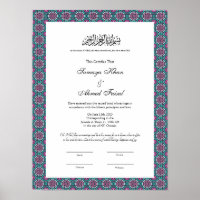 islamic marriage certificate poster