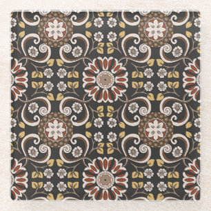 Islamic Medallion: Beautiful Textile Pattern. Glass Coaster