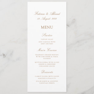 Islamic Muslim Gold Nikah Wedding Menu