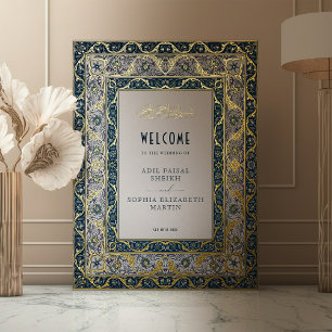 Islamic Muslim Navy Blue Welcome Sign Wedding