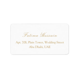 Islamic Muslim Wedding RSVP Return Address Label