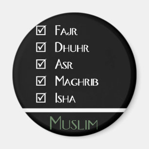 Islamic prayer - 5 times a day - Muslim print Magnet