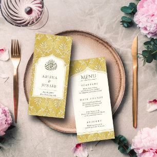 Islamic Royal Golden Damask Muslim Wedding  Menu