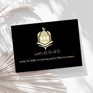 Islamic sympathy condolence Foil Postcard