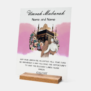 Islamic Umrah Mubarak Acrylic Sign